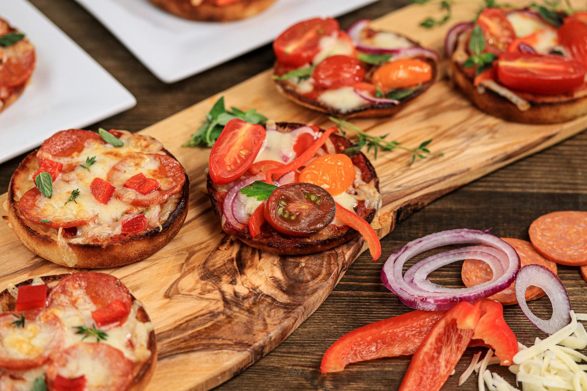 Traditional English Muffin Pepperoni Pizzas